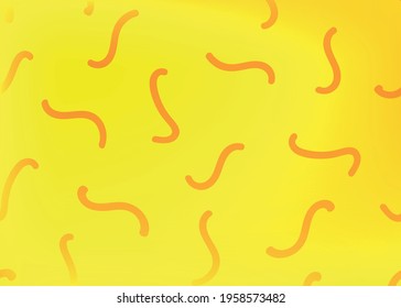 creative background for design. Yellow gradient background with doodle pattern.