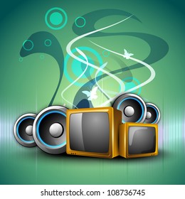 Creative background with entertainment objects. EPS 10.