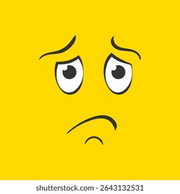 Creative background of fun cartoon character face with joyful kid avatar tears human psychology expression vertical simple colorful design flat emoji emotion comic head social vector