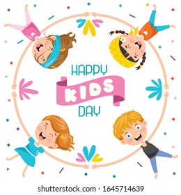 Creative Background With Funny Children