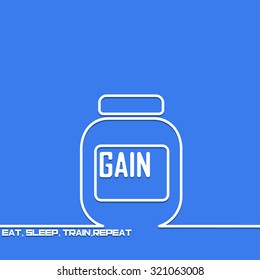 Creative background with gain outline. The symbol for sports, fitness and healthy lifestyle. Motivation concept. Design element. Idea.