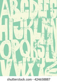 Creative background. Grunge letter style. Alphabet. Design for carpet, towels, fabrics, blankets, bed linen, shower curtain.
