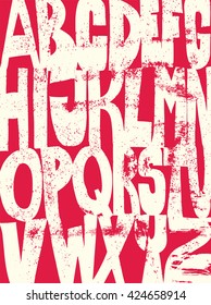 Creative background. Grunge letter style. Alphabet. Design for carpet, towels, fabrics, blankets, bed linen, shower curtain.