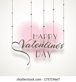 Creative background for Happy Valentines Day celebration concept with stylish calligraphy of text Happy Valentines Day on heart shape decorated background. 