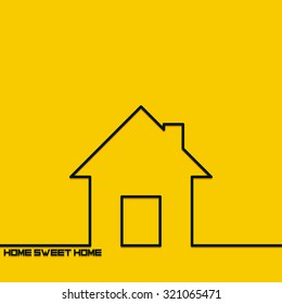 Creative background with  house outline. The symbol for  house. Motivation concept. Design element. Idea.