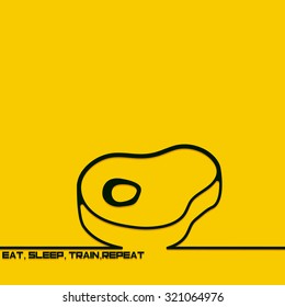 Creative background with nutrition outline. The symbol for sports, fitness and healthy lifestyle. Motivation concept. Design element. Idea.