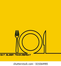 Creative background with nutrition outline. The symbol for sports, fitness and healthy lifestyle. Motivation concept. Design element. Idea.