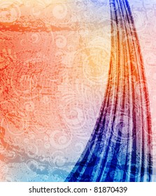 Creative background with ornament, grunge texture. Eps10 layered vector file.