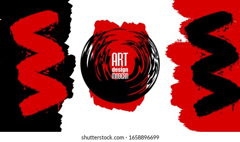 Fondo creativo con trazos de pintura en colores rojo y negro