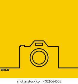 Creative background with photographer outline. The symbol for photo. Motivation concept. Design element. Idea.