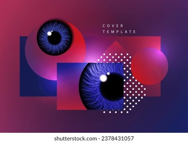 Creative background, pupil of the eye. Technologies. Vector illustration