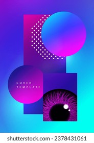Creative background, pupil of the eye. Technologies. Vector illustration