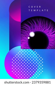 Creative background, pupil of the eye. Technologies. Vector illustration