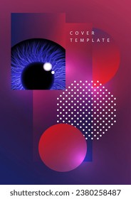 Creative background, pupil of the eye. Technologies. Vector illustration