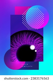 Creative background, pupil of the eye. Technologies. Vector illustration