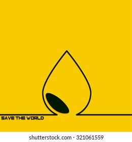 Creative background with save the earth  outline. The symbol for save the earth . Motivation concept. Design element. Idea.