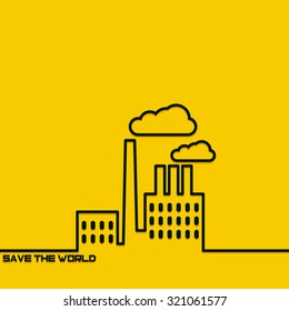 Creative background with save the earth  outline. The symbol for save the earth . Motivation concept. Design element. Idea.