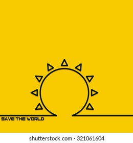Creative background with save the earth  outline. The symbol for save the earth . Motivation concept. Design element. Idea.