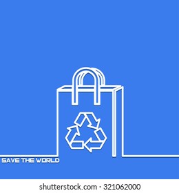 Creative background with save the earth  outline. The symbol for save the earth . Motivation concept. Design element. Idea.
