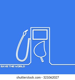 Creative background with save the earth  outline. The symbol for save the earth . Motivation concept. Design element. Idea.