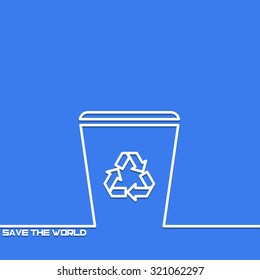 Creative background with save the earth  outline. The symbol for save the earth . Motivation concept. Design element. Idea.