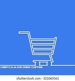 Creative background with shopping outline. The symbol for shopping. Motivation concept. Design element. Idea.