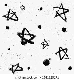 Creative background with splash and stars textures made with ink hand drawn for your designs posters.