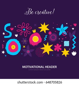 Creative background template with abstract hand drawn elements. Useful for advertising and graphic design.