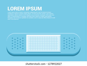 Creative background, template, cover with medical patch and space for text. Vector illustration.