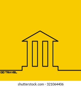 Creative background with travel and tourism outline. The symbol for travel and tourism. Motivation concept. Design element. Idea.