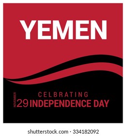 Creative background. Vector Yemen Independence Day Celebrating 29 November Celebration Card. Illustration
