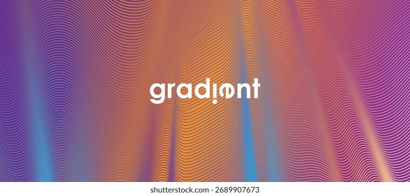 Creative background with a wavy pattern of multicolored lines. Gradient abstract vector design for decor, covers, posters or banners