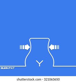 Creative background with Weight Loss outline. The symbol for sports, fitness and healthy lifestyle. Motivation concept. Design element. Idea.