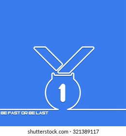 Creative background with winner outline. The symbol for sports, fitness and healthy lifestyle. Motivation concept. Design element. Idea.