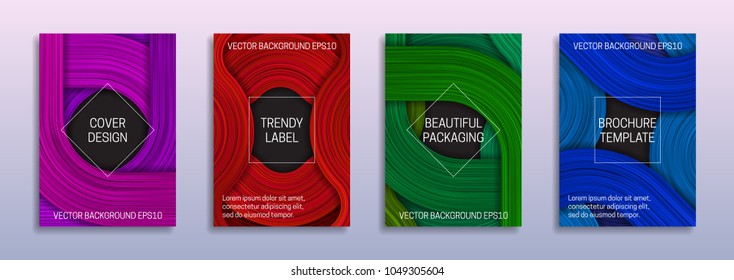 Creative backgrounds for cover design of colored layers. Trendy labels for beautiful packaging. Abstract brochure, booklet or book cover templates.