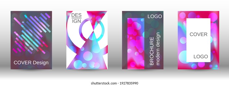 Creative backgrounds from round shapes. A set of modern abstract covers. Future futuristic template with abstract balls for design of banner, poster, booklet, report, magazine.