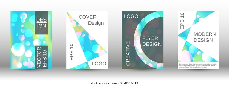 Creative backgrounds from round shapes. A set of modern abstract covers. Future futuristic template with abstract balls for design of banner, poster, booklet, report, magazine.