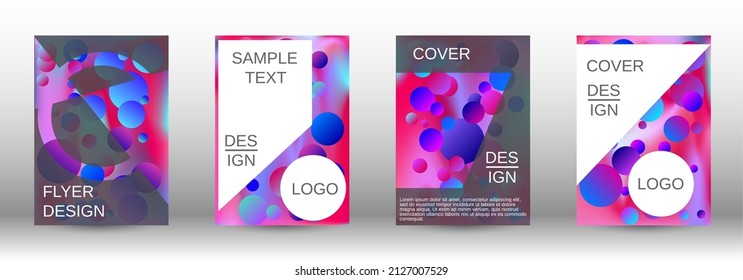 Creative backgrounds from round shapes. A set of modern abstract covers. Future futuristic template with abstract balls for design of banner, poster, booklet, report, magazine.