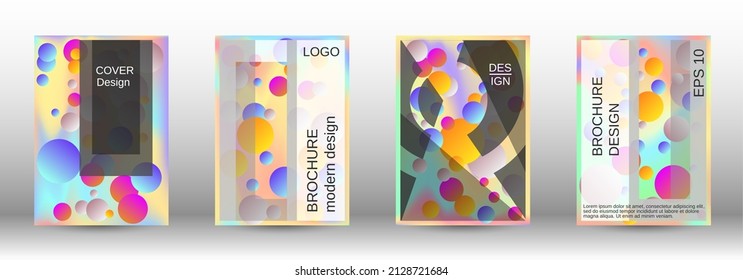 Creative backgrounds from round shapes. A set of modern abstract covers. Future futuristic template with abstract balls for design of banner, poster, booklet, report, magazine.