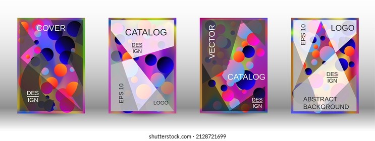 Creative backgrounds from round shapes. A set of modern abstract covers. Future futuristic template with abstract balls for design of banner, poster, booklet, report, magazine.