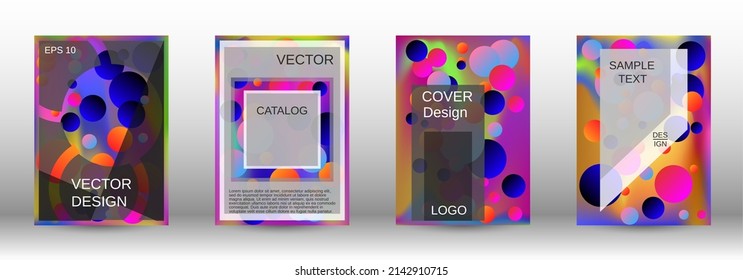 Creative backgrounds from round shapes. A set of modern abstract covers. Future futuristic template with abstract balls for design of banner, poster, booklet, report, magazine.