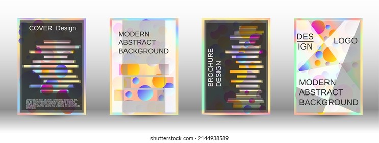 Kreative Hintergründe aus runden Formen. Eine Reihe moderner abstrakter Cover. Zukünftige futuristische Vorlage mit abstrakten Bälle für die Gestaltung von Banner, Poster, Broschüre, Bericht, Magazin.
