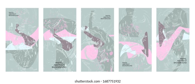 Creative backgrounds for social media. Art pastel colored with hand drawn scribbles promotional backgrounds lines points for social media apps