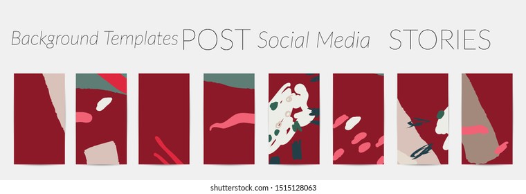 Creative backgrounds for social media. Editable story templates. Pastel colored with hand drawn scribbles promotional backgrounds for social media apps.