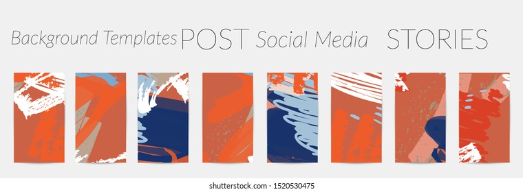 Creative backgrounds for social media. Editable story templates. Pastel colored with hand drawn scribbles promotional backgrounds for social media apps.