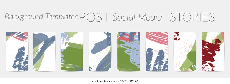 Creative backgrounds for social media. Editable story templates. Pastel colored with hand drawn scribbles promotional backgrounds for social media apps.