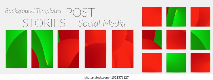Creative backgrounds for social media. Editable story templates. Bright colored with gradient blend liquid shapes promotional backgrounds for social media apps.