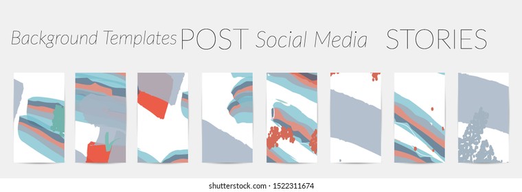 Creative backgrounds for social media. Editable story templates. Pastel colored with hand drawn scribbles promotional backgrounds for social media apps.