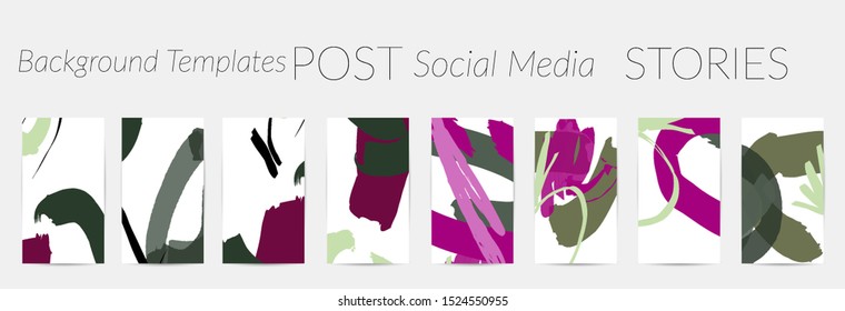 Creative backgrounds for social media. Editable story templates. Pastel colored with hand drawn scribbles promotional backgrounds for social media apps.