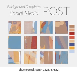 Creative backgrounds for social media. Editable story templates. Bright colored with hand drawn scribbles promotional backgrounds for social media apps.